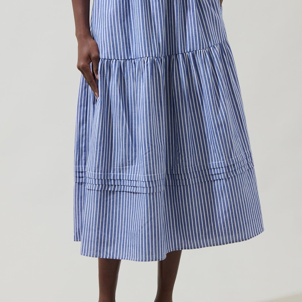 NWT Sugarlips Everlane Blue and White Striped A-Line Skirt